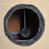 PawHut 28" Cat Condo 3-Story Cat House with Sisal, Gray(m-8)