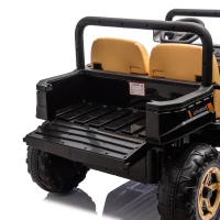 24V Remote Kids Ride On UTV with 2-Seater and Automatic Tipping Bucket, Ride On Dump Truck with Slow Start, LED Lights, for Ages 3-8, Black(m-11)