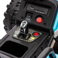 12V Battery Powered Ride-On Tractor with Trailer, Electric Toy with Remote Control, 3-Speed Adjustable, 2-Point Safety Belt, and Bluetooth, Blue(m-5)