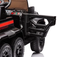 24V Battery Powered 4WD Ride On Car with Remote Control, Music and Lights, Five-Point Safety Belt, and Rocking Chair Mode, for Kids, Black(m-11)