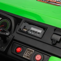 24V 2-Seater Kids Ride On UTV with Automatic Tipping Bucket, Rear Wheel Suspension, Ride On Car Toy with Remote Control, for Ages 3-8, Green(m-6)