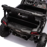 24V Remote Control 2-Seater Kids Ride On UTV with Slow Start, Anti-Collision Bar, Ride on Toys with Storage Space, USB, Bluetooth, Black(m-7)