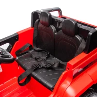 24V Battery Powered Ride On Car with Remote Control and Five-Point Safety Belt, Toy Car with Music, Lights, Rocking Chair Mode, for Kids, Red(m-11)