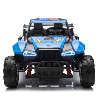 24V 2-Seater Police Car Design Kids Ride On Electric Car with Parent Control, Ride on Toys with Bluetooth, MP3, USB/TF, LED Lights, Blue(m-1)