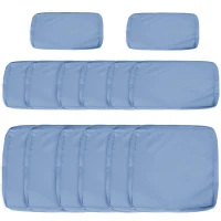 Outsunny Outdoor 14pc Patio Rattan Sofa Set Cushion Polyester Cover Replacement Set - No Cushion Included, Sky Blue(m-11)
