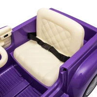 12V Kids Ride On Truck Car with Parental Control and 3-Speed, Licensed Chevrolet 3100 Pickup with LED Lights, Bluetooth, for Ages 3+, Purple(m-5)