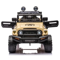 12V 3-Speed Licensed Toyota FJ Cruiser Kids Ride-On Car with Parent Remote Control, Electric Vehicles Toy with Safety Belt, for Aged 3-8, Beige(m-11)