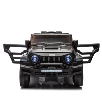 24V Battery Powered 4WD Ride On Car with Remote Control, Music and Lights, Five-Point Safety Belt, and Rocking Chair Mode, for Kids, Black(m-17)