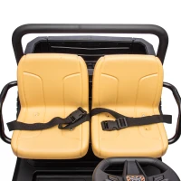 24V Remote Kids Ride On UTV with 2-Seater and Automatic Tipping Bucket, Ride On Dump Truck with Slow Start, LED Lights, for Ages 3-8, Black(m-10)