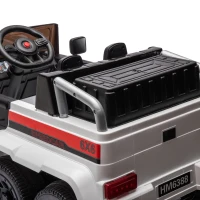 24V Battery Powered Kids Ride On Car with Remote Control, Music and Lights, Five-Point Safety Belt, Rocking Chair Mode, for Ages 3-6, White(m-10)