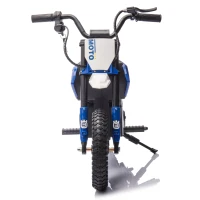 24V Kids Ride On Electric Motocross Motorcycle with High Speed Hub Motor, Adjustable Speed, Rear Wheel Shock Absorber, for Ages 5-15, Blue(m-1)