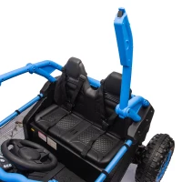 24V 2-Seater Kids Ride On UTV with 400W High Power, Bluetooth, LED Lights, Parent Control Ride on Toy with Rear Storage for Kids Aged 3+, Blue(m-6)