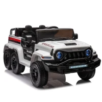 24V Battery Powered Kids Ride On Car with Remote Control, Music and Lights, Five-Point Safety Belt, Rocking Chair Mode, for Ages 3-6, White(m-2)