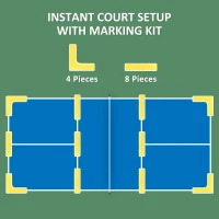 Soozier Portable Pickleball Net Set with 22FT Regulation Size Net, Ball Collector, Court Marking Kit, Balls, Carrying Bag(m-6)