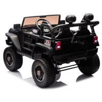 24V Parent Control 2-Seater Kids Ride On Truck with 200W Motors, Ride on Toys with LED Lights, MP3, Bluetooth, for Kids Aged 3+, Black(m-14)