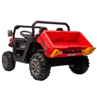 24V 2-Seater Ride On Truck with Remote Control, Electric UTV with Dump Bed and Shovel, Non-Slip Tires, for Kids Ages 3-8, Red(m-14)