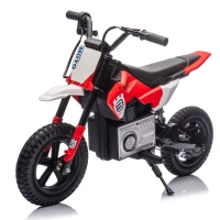24V Kids Ride On Motorcycle with Rear Wheel Shock Absorber, 200W Powered Electric Dirt Bike with Adjustable Speed, for Ages 5-15, Red(m-12)
