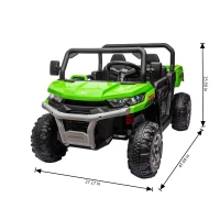 24V 2-Seater Ride On Truck with Dump Bed and Shovel, Non-Slip Tires, Electric UTV with Remote Control for Kids Ages 3-8, Green(m-3)