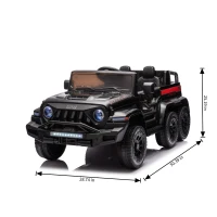 24V Battery Powered 4WD Ride On Car with Remote Control, Music and Lights, Five-Point Safety Belt, and Rocking Chair Mode, for Kids, Black(m-3)