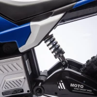 24V Kids Ride On Electric Motocross Motorcycle with High Speed Hub Motor, Adjustable Speed, Rear Wheel Shock Absorber, for Ages 5-15, Blue(m-9)