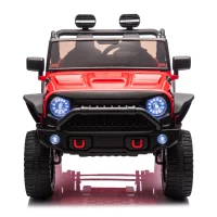 24V Parent Control 2-Seater Kids Ride On Truck with 200W Dual Motors, Ride on Toys with LED Lights, MP3, Bluetooth, for Kids Aged 3+, Red(m-1)
