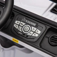 24V Ride On Pickup Truck with Remote Control and Bluetooth Music, Ride-On Toy with Spacious Rear Storage, for Kids Aged 3-8, White(m-5)