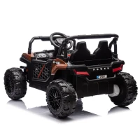 24V Kids Ride On UTV with Adjustable Speed, Bluetooth, Multimedia Player, and Rear Storage, Electric Toy with Parent Control, for Ages 3+, Brown(m-14)