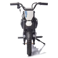 24V Kids Ride On Motorcycle with Rear Wheel Shock Absorber, 200W Powered Electric Dirt Bike with Adjustable Speed, for Ages 5-15, Black(m-1)