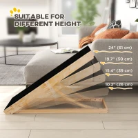 PawHut Dog Ramp Foldable Pet Ramp for Bed Couch, Height Adjustable, for Cats Large Dogs with Non Slip Carpeted Surface(m-4)