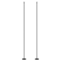 Outsunny 2 Pack of 10' String Light Poles, Steel Hanging Lighting Stand for Patio, Backyard, Deck, Wedding, Party, Black(m-2)