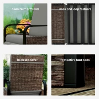 Outsunny Wicker Outdoor Recliner Chair, Reclining Lounge Chair with Adjustable Backrest, Footrest and Side Tray, Light Grey(m-9)