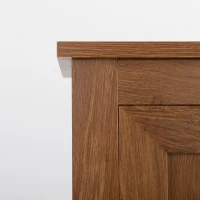 HOMCOM 64" Kitchen Pantry Cabinet, Freestanding Storage Cabinet with 4 Doors, 3 Adjustable Shelves, Oak(m-10)