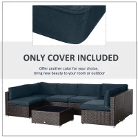 Outsunny Outdoor Patio Rattan Sofa Set Cushion Polyester Cover Replacement- No Cushion Included(m-6)