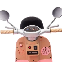 12V 2-Seater Kids Ride On Electric Motorcycle with Backseat Flip Adult Seat, Slow Start, Multifunction Player, and Oversized Storage Box, Pink(m-4)