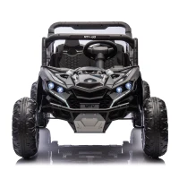 24V Remote Control 2-Seater Kids Ride On UTV with Slow Start, Anti-Collision Bar, Ride on Toys with Storage Space, USB, Bluetooth, Black(m-1)