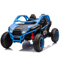 24V 2-Seater Kids Ride On UTV with 400W High Power, Bluetooth, LED Lights, Parent Control Ride on Toy with Rear Storage for Kids Aged 3+, Blue(m-11)