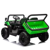 24V 2-Seater Kids Ride On UTV with Automatic Tipping Bucket, Rear Wheel Suspension, Ride On Car Toy with Remote Control, for Ages 3-8, Green(m-14)