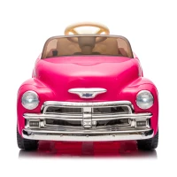 12V Vintage Kids Ride On Truck Car with Parental Control, Licensed Chevrolet 3100 Pickup with 3-Speed, LED Lights, Bluetooth, for Ages 3+, Pink(m-1)