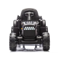 24V Remote Ride-On Tractor with Trailer, 3-Speed Adjustable, Battery Powered Electric Toy with USB, MP3, Bluetooth, LED Lights, for Kids, Black(m-1)