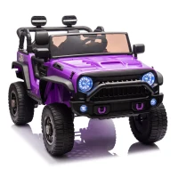 24V 2-Seater Kids Ride On Truck with Parent Control, 200W Dual Motors, Ride on Toys with LED Lights, MP3, Bluetooth, for Kids Aged 3+, Purple(m-2)