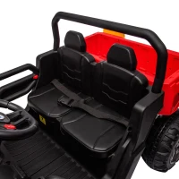 24V 2-Seater Ride On Truck with Remote Control, Electric UTV with Dump Bed and Shovel, Non-Slip Tires, for Kids Ages 3-8, Red(m-9)