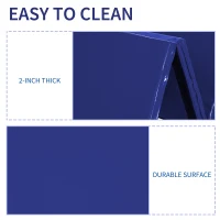 Soozier 4'x6'x2'' Folding Gymnastics Tumbling Mat, Exercise Mat  with Carrying Handles for Yoga, MMA, Martial Arts, Stretching, Core Workouts, Blue(m-7)