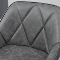 HOMCOM Retro Bar Stools Set of 2, Bar Chairs with Footrest, 30" (76 cm.) Kitchen Stools with Backs and Steel Legs, for Kitchen Island and Home Bar, Grey(m-9)