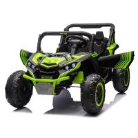 24V 2-Seater Kids Ride On UTV with Parent Remote Control, Slow Start, and Large Wheels, Ride on Toys with Anti-Collision Bar and Storage, Green(m-13)