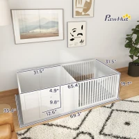PawHut Dog Whelping Box w/ Waterproof Pee Pad & Adjustable Door for Small, Medium & Large Breed Dogs, 65" x 31.5"(m-3)