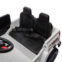 24V 2-Seater Kids Ride On Electric Pickup with Parent Remote Control, Adjustable Speed 2.49-3.73 MPH, and Safety Belts, for Ages 3+, White(m-5)