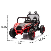 24V 400W Power 2-Seater Kids Ride On UTV with Parent Control, Ride on Toys with Bluetooth, MP3, and Rear Storage, for Ages 3+, Red(m-3)