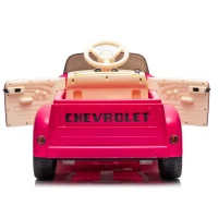 12V Vintage Kids Ride On Truck Car with Parental Control, Licensed Chevrolet 3100 Pickup with 3-Speed, LED Lights, Bluetooth, for Ages 3+, Pink(m-15)