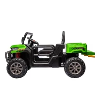 24V 2-Seater Ride On Truck with Dump Bed and Shovel, Non-Slip Tires, Electric UTV with Remote Control for Kids Ages 3-8, Green(m-16)