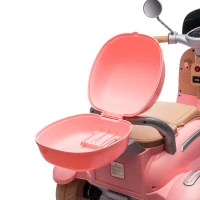 12V 2-Seater Kids Ride On Electric Motorcycle with Backseat Flip Adult Seat, Slow Start, Multifunction Player, and Oversized Storage Box, Pink(m-6)